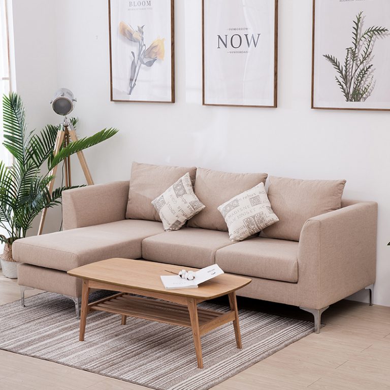 Sofa góc gỗ tự nhiên bọc nỉ